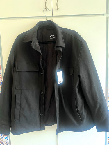 Zara men black cotton - black,