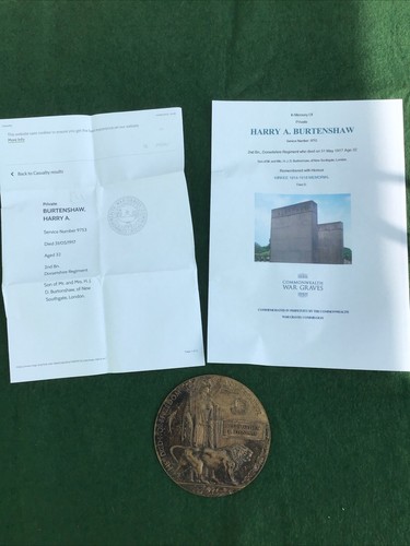Vintage ww1 bronze death penny - ww1,