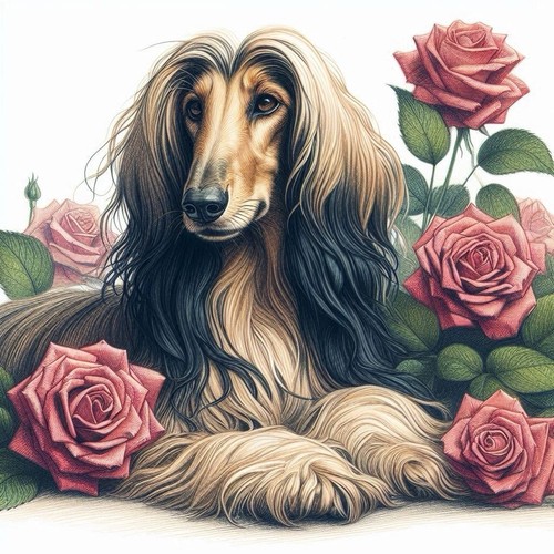 Afghan hound greyhound - hound, ,greyhound