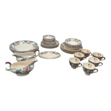 Royal Cauldon Victoria Dinner Tea Set China Floral Gold Rim Bundle Collectable