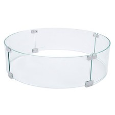 Glass Firepit Wind Guard Fire