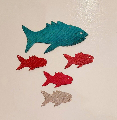 Genuine salmon fish leather - salmon,