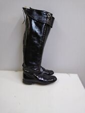 Black Patent Pvc Over Knee Boots Size 8