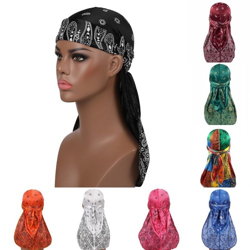 Satin printed hip hop durag - satin,