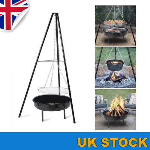 Tripod fire pit bbq - bbq, round