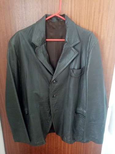 Vintage black leather jacket - black,