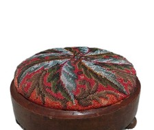 Antique Beaded Foot Stool Good