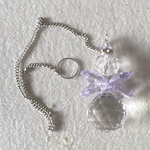 Clear purple glass angel - purple,