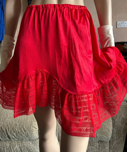 Vintage bright red deep - bright, lacy