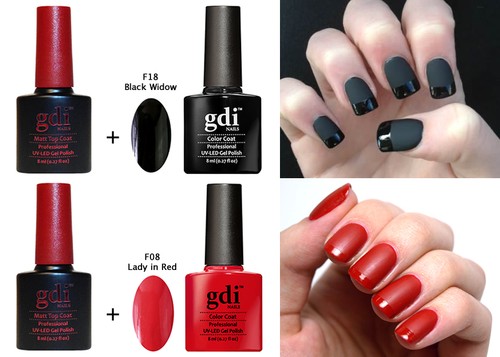 Gdi nails matte red black - gdi,