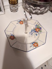 Cake Stand 1930s Hand Painted Over Transfer Royal Venton Ware