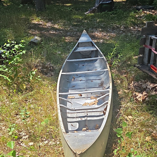 Aluminum canoe silver gray - canoe, silver/gray
