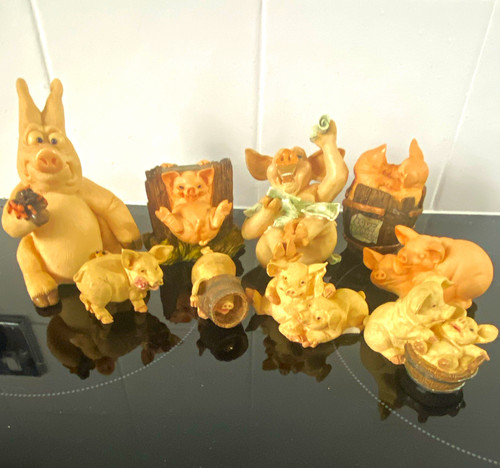 Pigtails resin pig ornament - resin, &