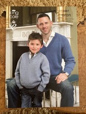 Men's Knitting Patterns Aran Cardigan & Jumper 24-50” King Cole 3661