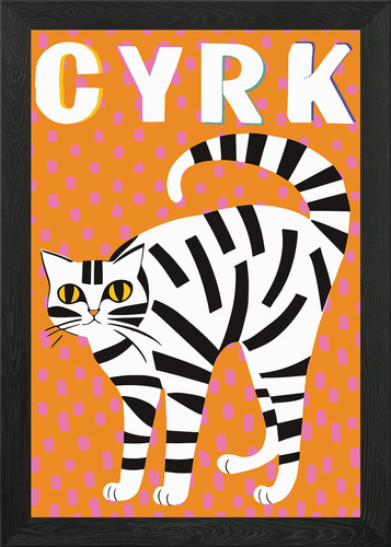 Circus cat cyrk - circus, framed