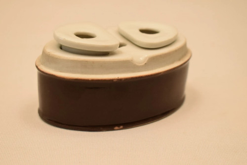 Vintage ceramic double inkwell - vintage,