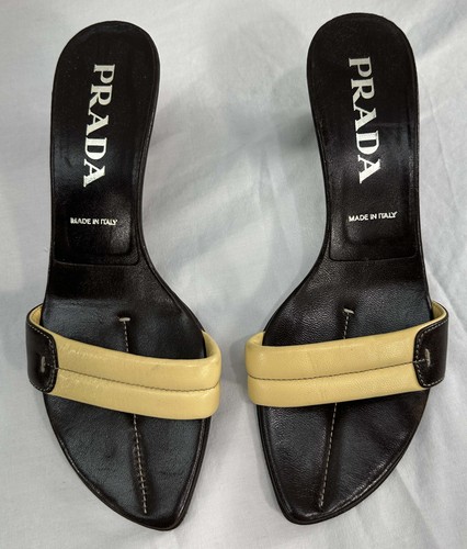 Vintage prada leather mules - prada,