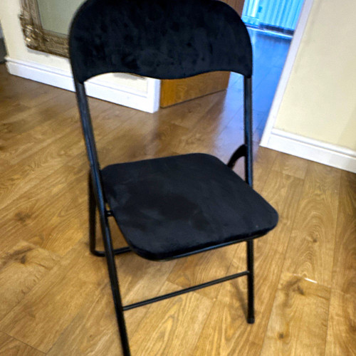 Black metal folding chair - black,