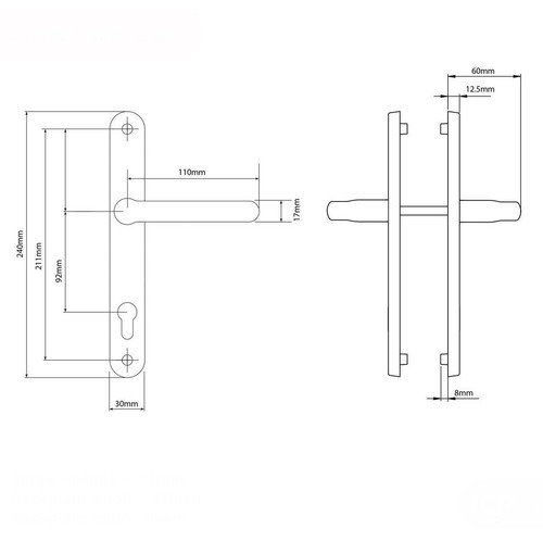 Upvc door handle white - door,
