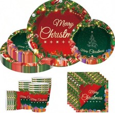 80pcs Christmas Plates Dinner