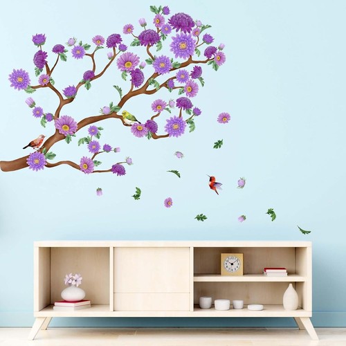 Purple cherry blossom wall - blossom,
