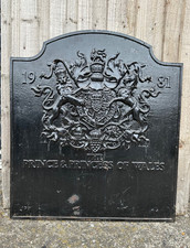 Vintage  Commemorative Cast Iron Fireback - Charles and Diana 1981