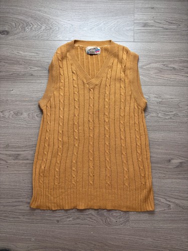 Vintage mustard cable knit - vintage,