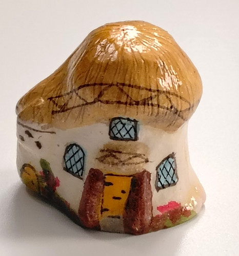 Glossy ceramic cottage house - ceramic,