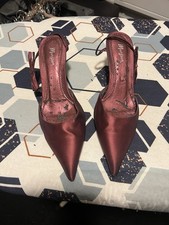 Monsoon Burgundy Satin Slingback Sandals Size 4 Never Worn