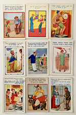 COMIC Postcards Job Lot Mixed x9 Funny Humourous Saucy Risque Smutty Inuendo