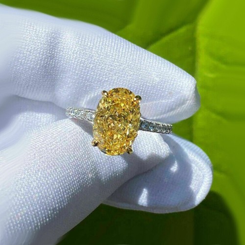 45ct oval cut yellow diamond - 4.45ct,