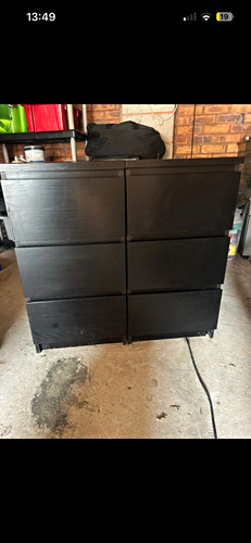Two black drawer - two, 6-drawer