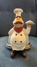 Decorative Chef Figurine Functions As A Holder for Salt&Pepper Kitchen Decor