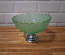 Art deco green glass fruit - glass,