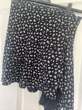 Brandy Melville Blue Floral Wrap Skirt Size S