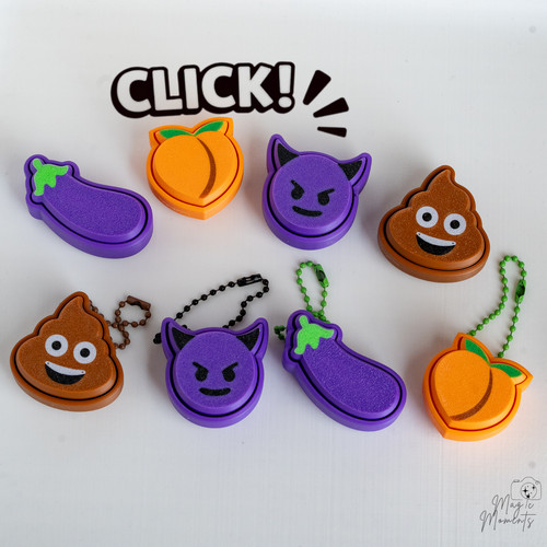 Emoji clicker keychain - keychain, 3d