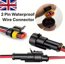12V 2Pin Cable Wire Connector Plug Waterproof Sealed  Electrical Car Set W/wire