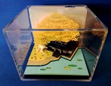 3D Carved Paper Memo Pad Desk Pen Holder; Autumn Yellow Light-Up Note Cube