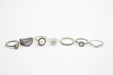 Pandora Sterling Silver Rings Pearl Halo Birthstone Feather Wishbone Floral x 7