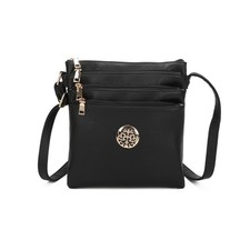 Faux Leather Crossbody Bag with Multi Zip Pockets | Stylish Women’s Handbag