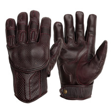 Goldtop Silk & Unlined Oxblood Leather Summer Motorcycle Gloves - Knox Armoured