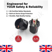 EU to UK Adapter 13A 2 Pin to