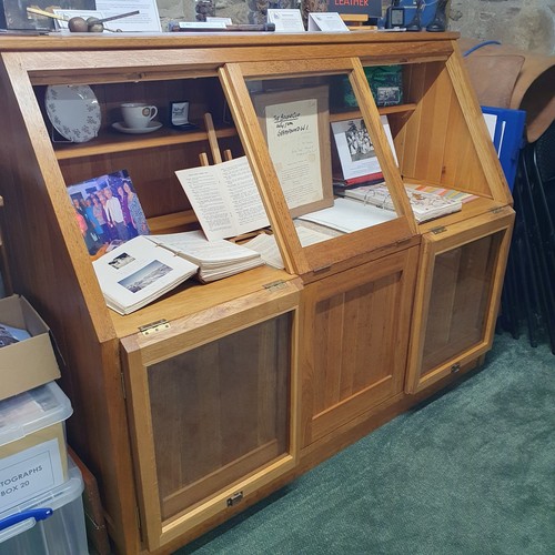 Oak display cabinet with glass - display,
