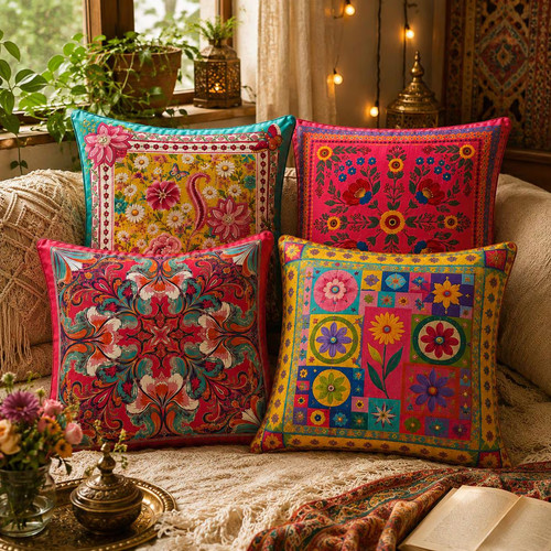 Bohemian throw pillow covers - bohemian,