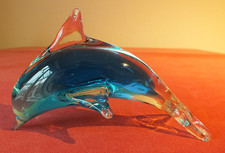 LOVELY BLUE GLASS DOLPHIN