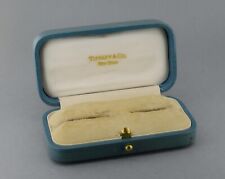 Quality Vintage Tiffany & Co. Blue Leather Gilt Cufflinks Box Case