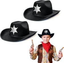 2 x Child Black Cowboy Sheriff