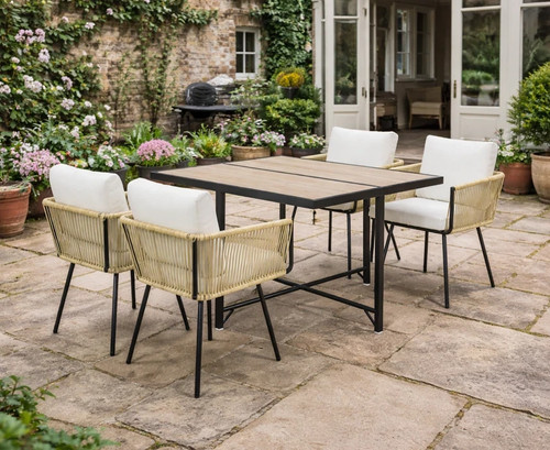 Rattan garden dining set - garden,