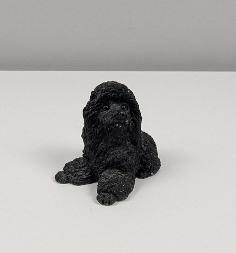 Black poodle dog figurine - black,