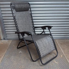 RECLINING SUN LOUNGER OUTDOOR GARDEN FOLDING ZERO GRAVITY BEACH CHAIR ADJUSTABLE
